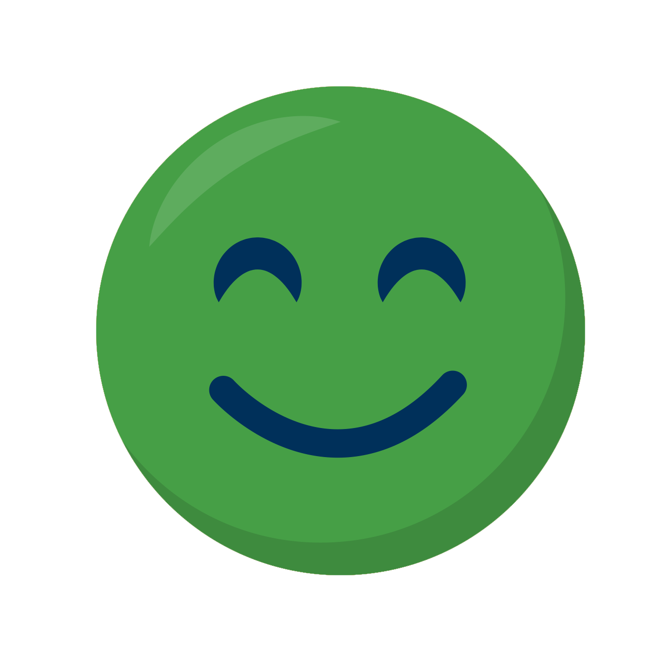 Fröhliches Emoji in grün
